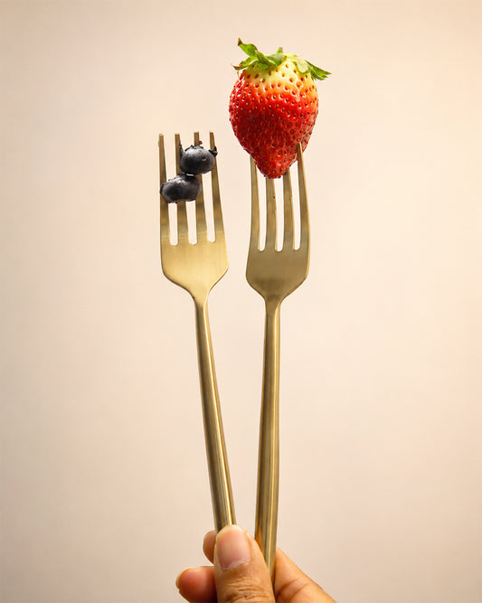 Stainless Steel Fork with Round Handle Set of 4