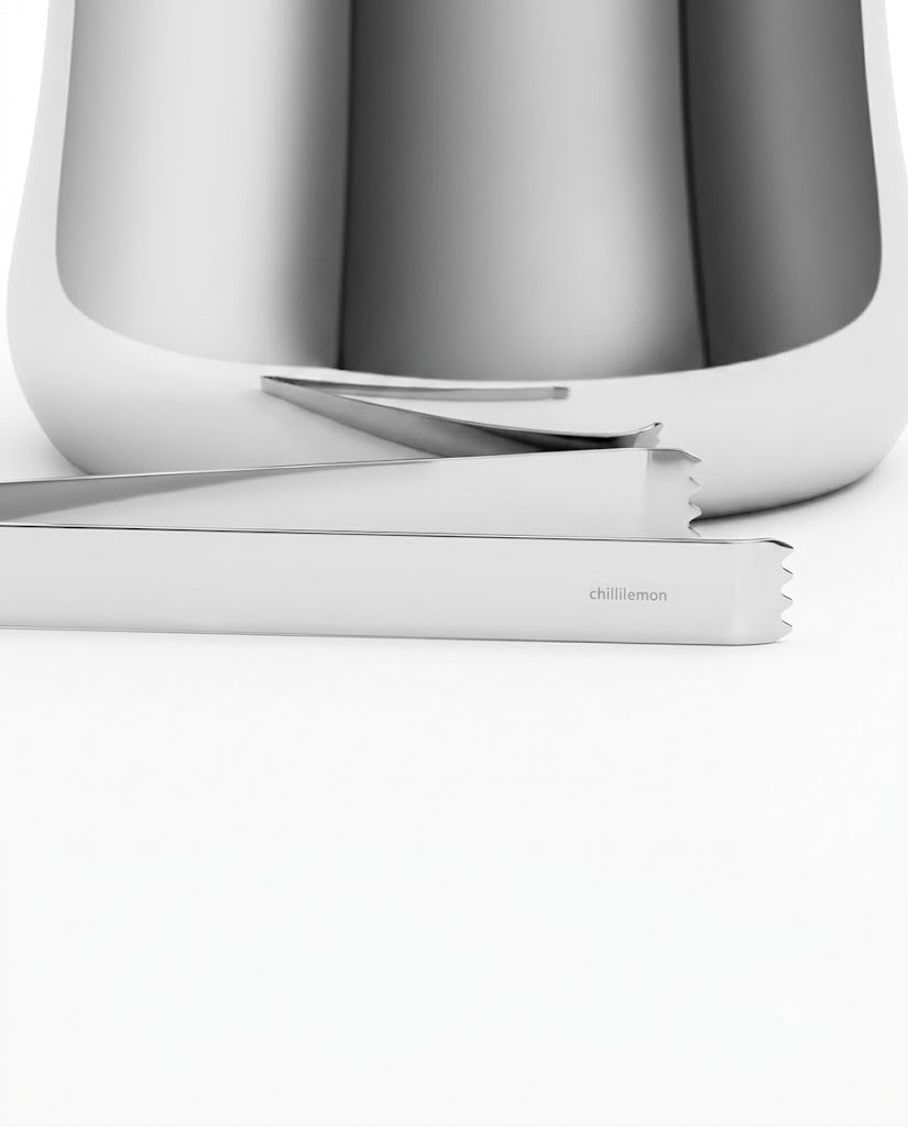 Cylindrical Double Walled Ice Bucket with Tongs