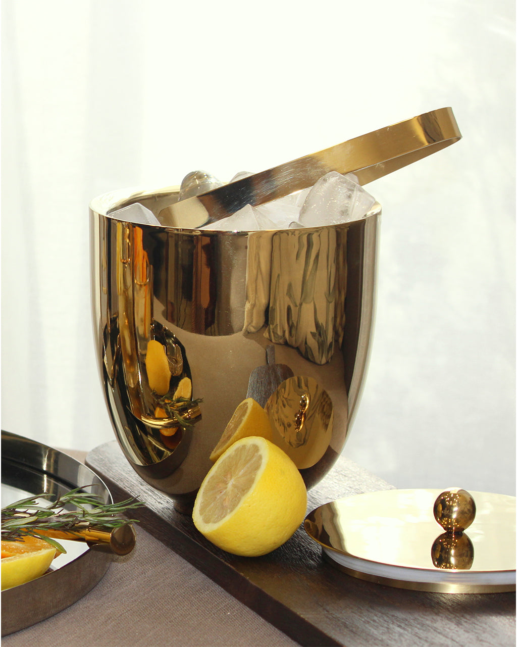Double Walled Ice Bucket with Tongs