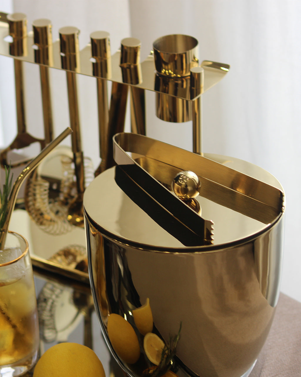 Double Walled Ice Bucket with Tongs