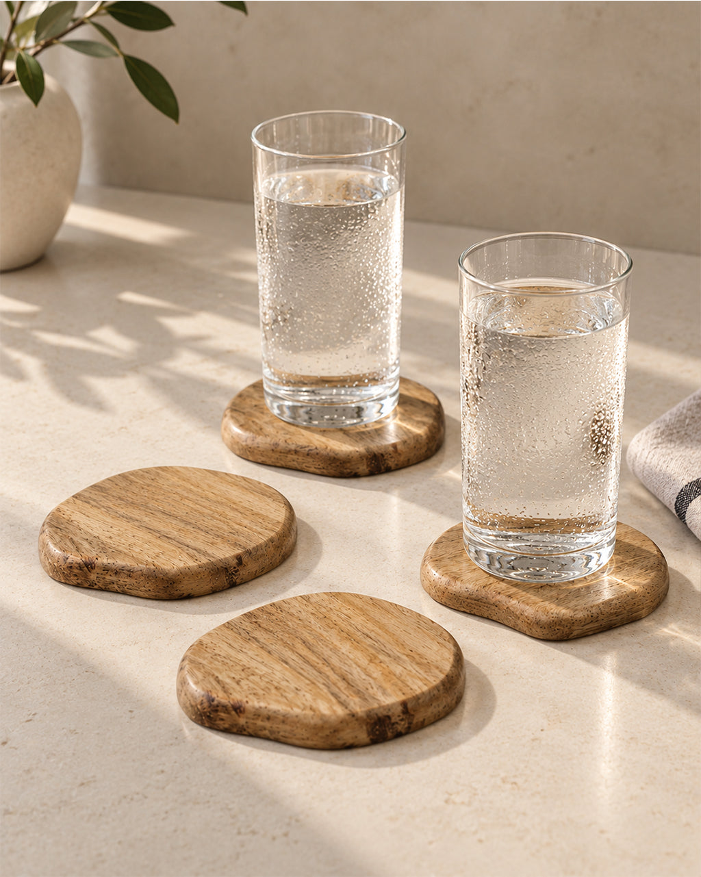 Organic Coasters- Set of 4