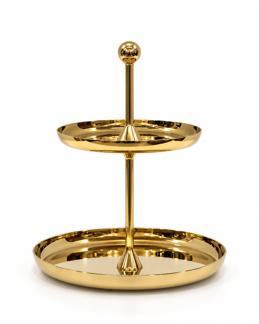 Stainless Steel Round 2-tier cake plate