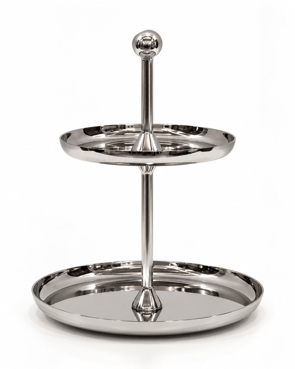 Stainless Steel Round 2-tier cake plate