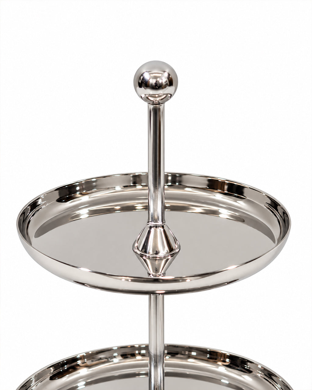 Stainless Steel Round 2-tier cake plate