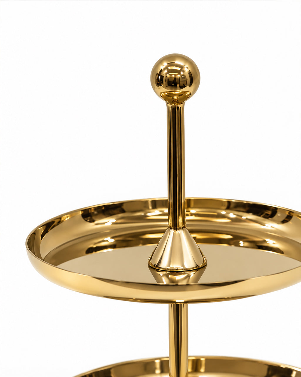 Stainless Steel Round 2-tier cake plate