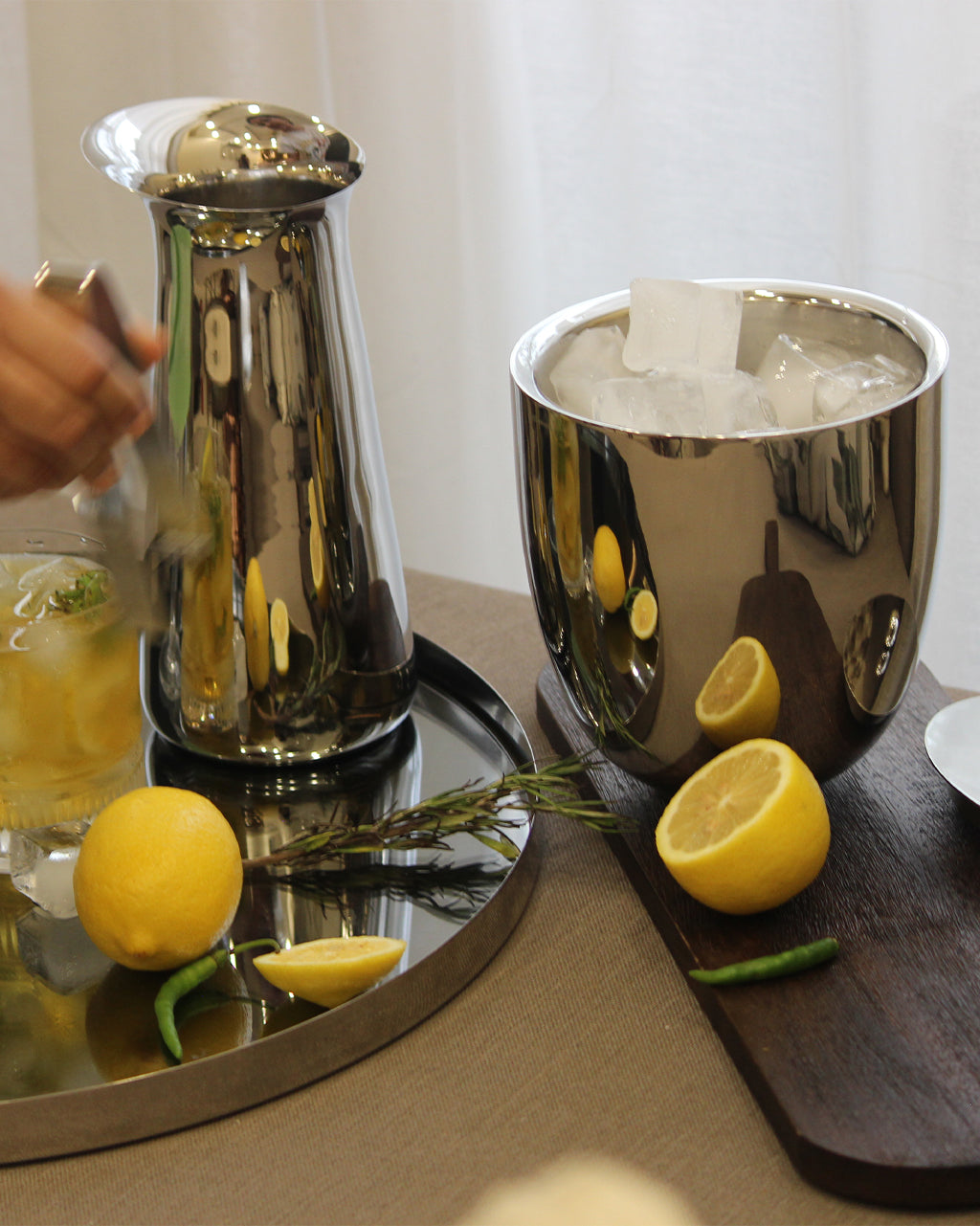 Double Walled Ice Bucket with Tongs