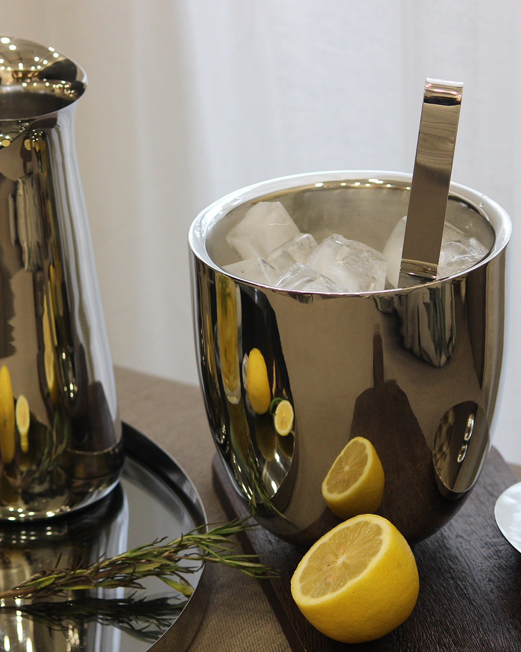 Double Walled Ice Bucket with Tongs