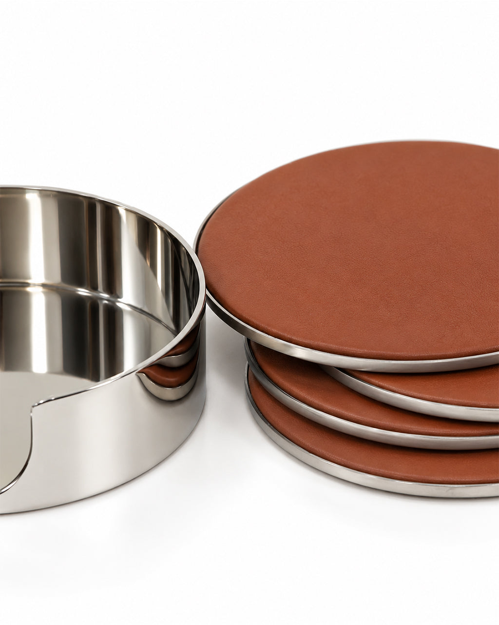 Premium Leather inset Coasters