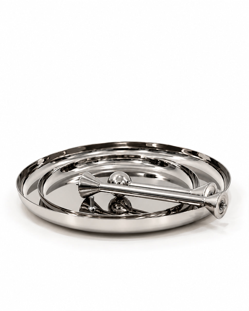 Stainless Steel Round 2-tier cake plate
