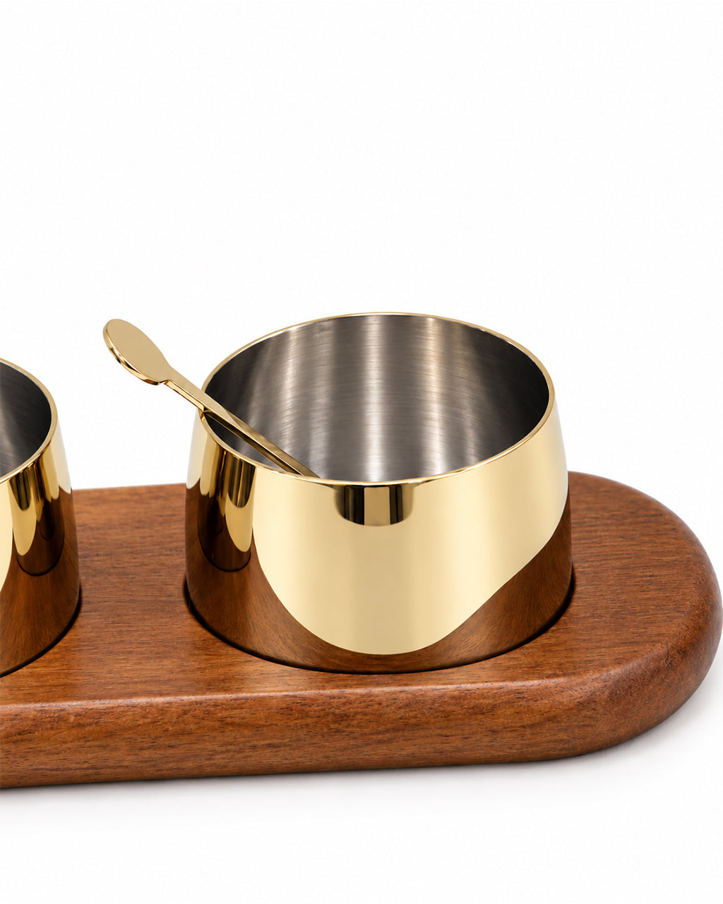 Condiment Bowl set with spoon and Wooden Tray
