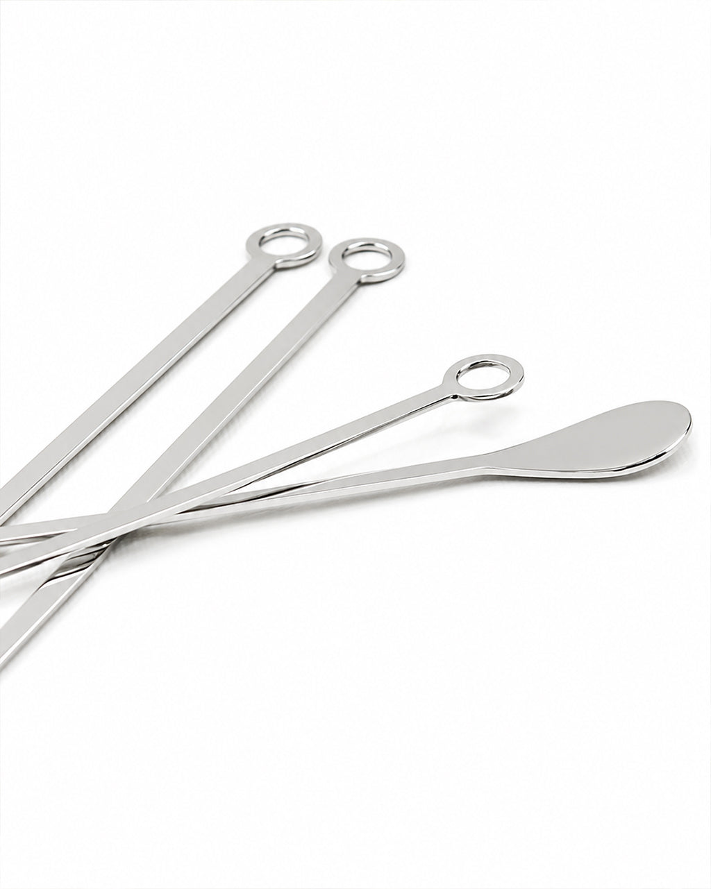 Flat Drink Stirrer With Spoon- Set of 4