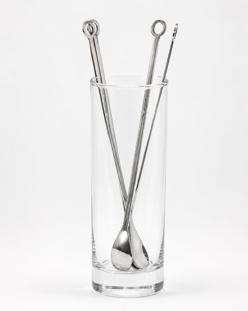 Flat Drink Stirrer With Spoon- Set of 4