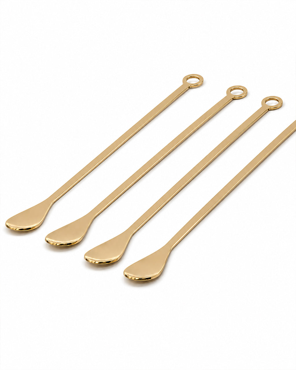 Flat Drink Stirrer With Spoon- Set of 4