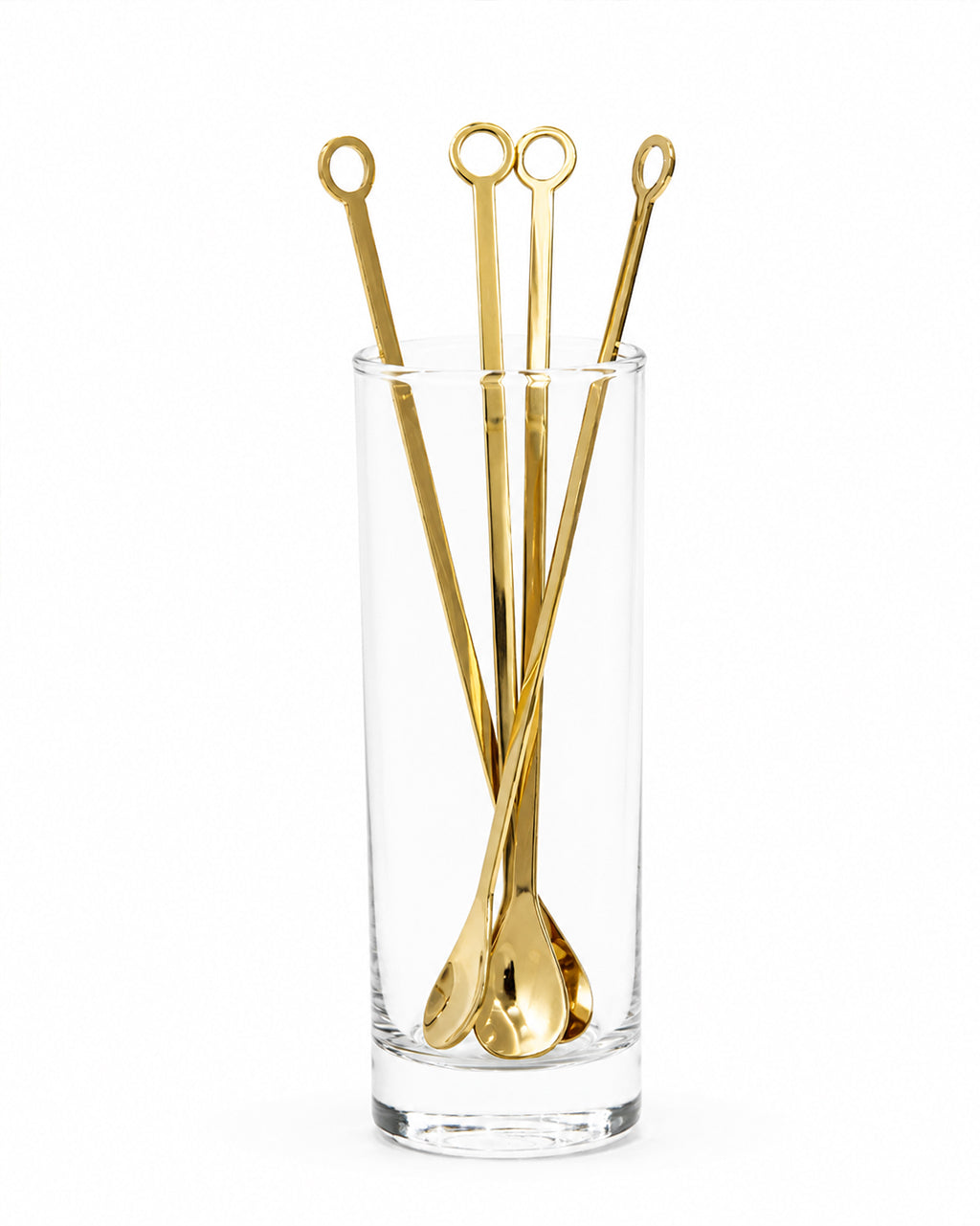 Flat Drink Stirrer With Spoon- Set of 4