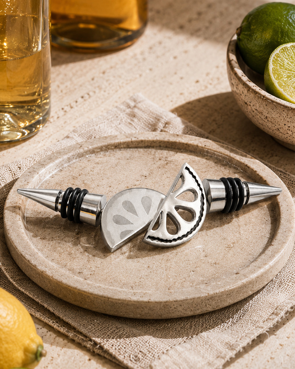 Lemon Bottle Stopper Set of 2