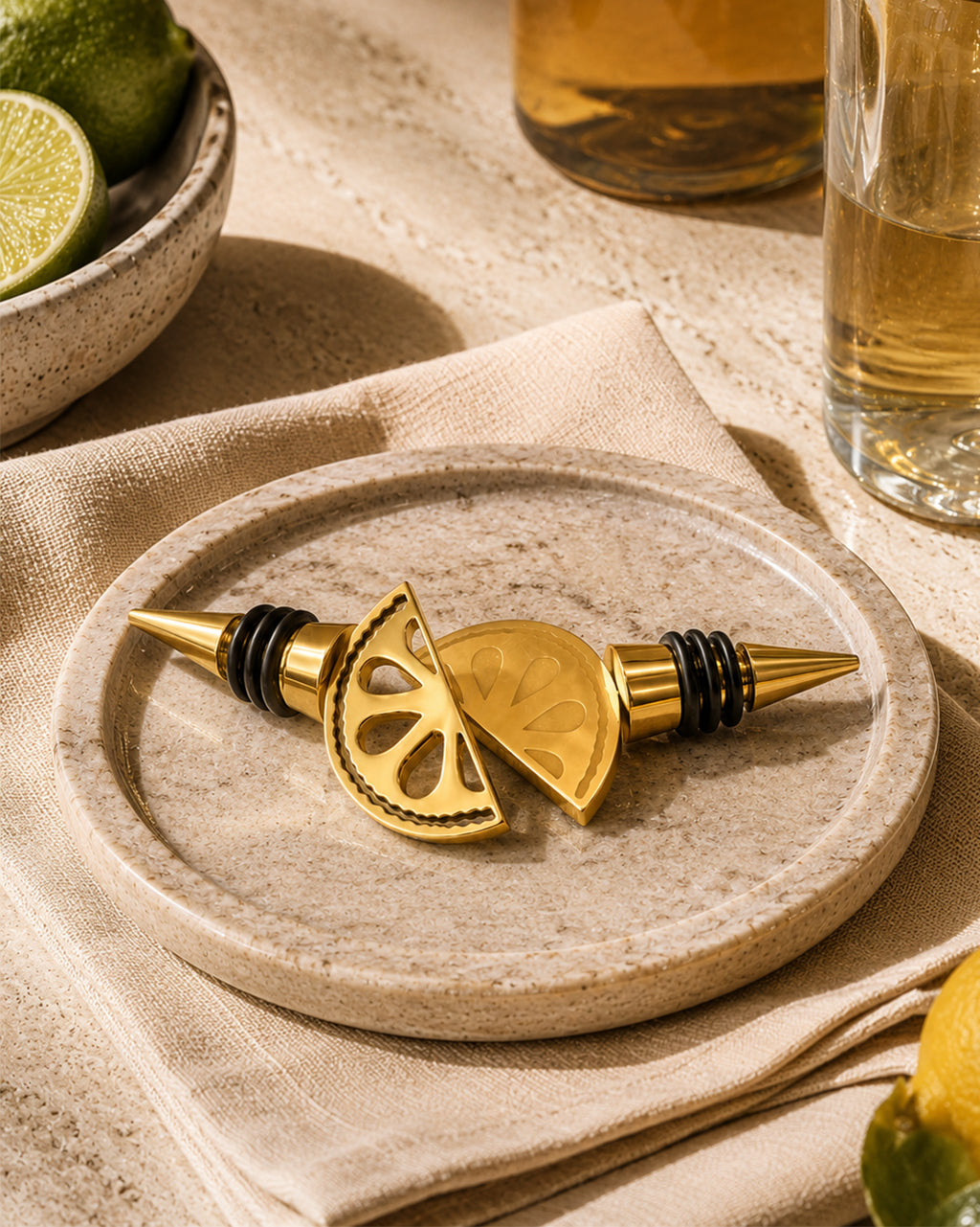 Lemon Bottle Stopper Set of 2