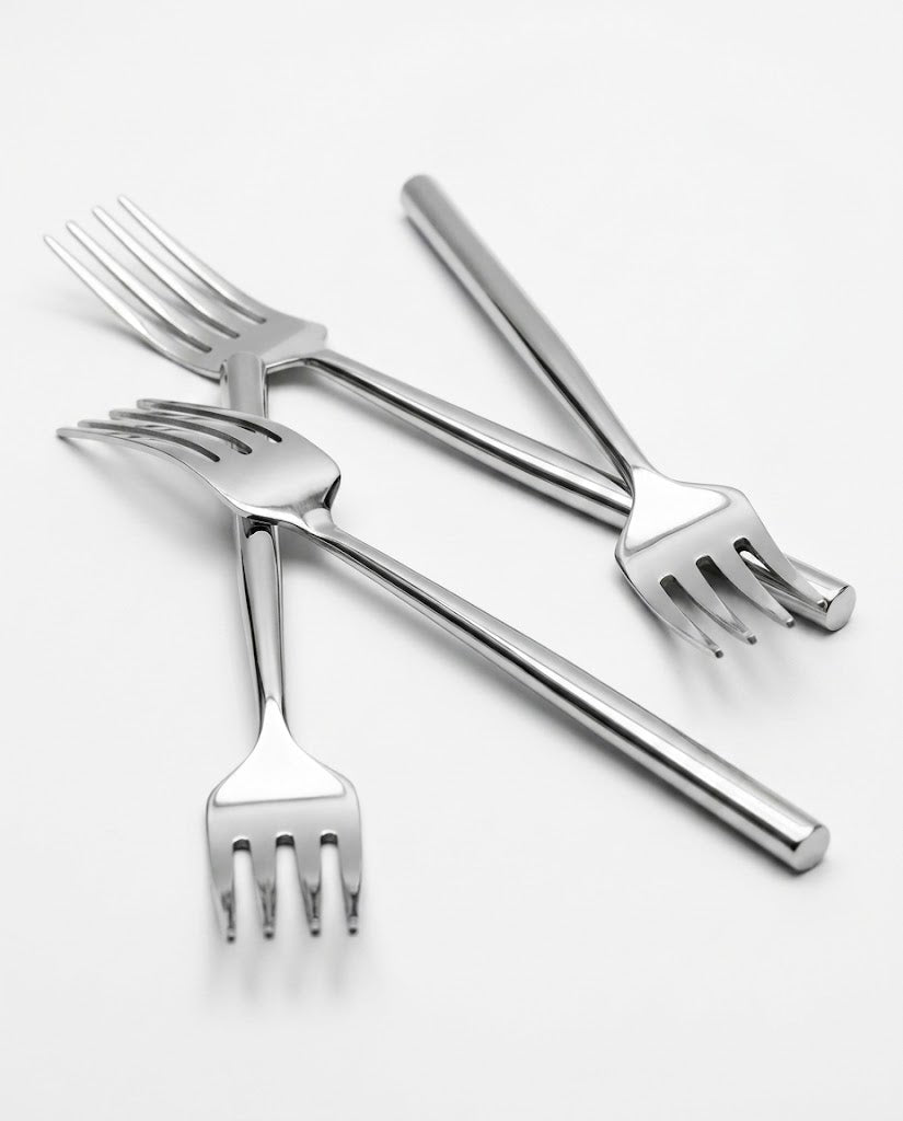 Stainless Steel Fork with Round Handle Set of 4