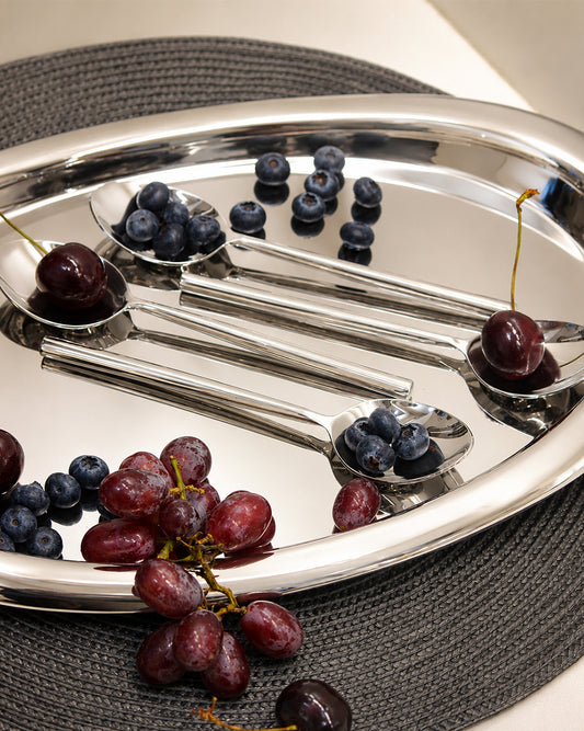 Stainless Steel Spoon with Round Handle Set of 4