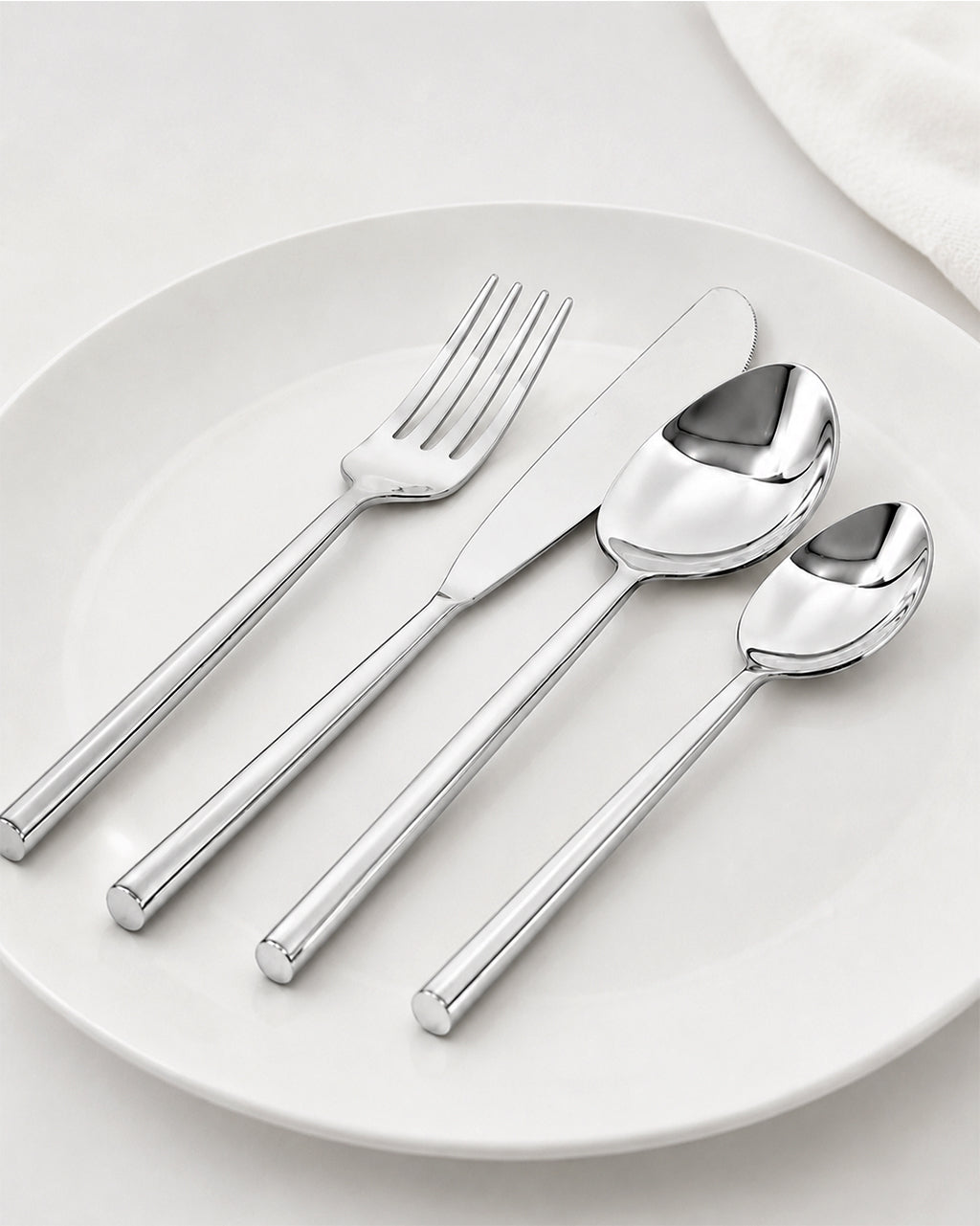 Stainless Steel Spoon with Round Handle Set of 4