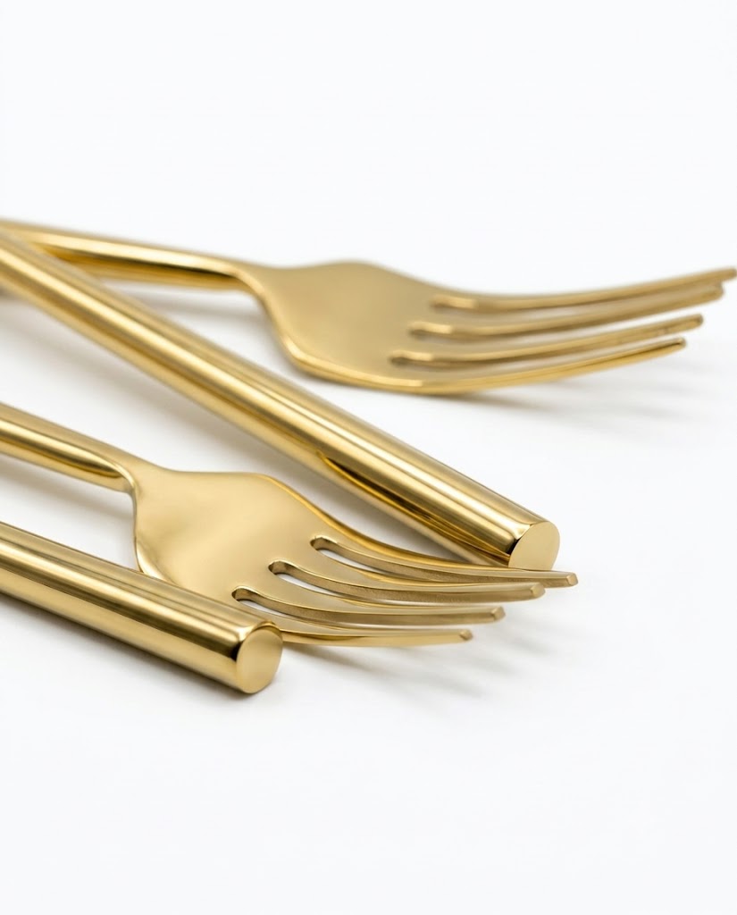 Stainless Steel Fork with Round Handle Set of 4