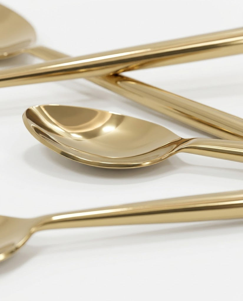Stainless Steel Spoon with Round Handle Set of 4