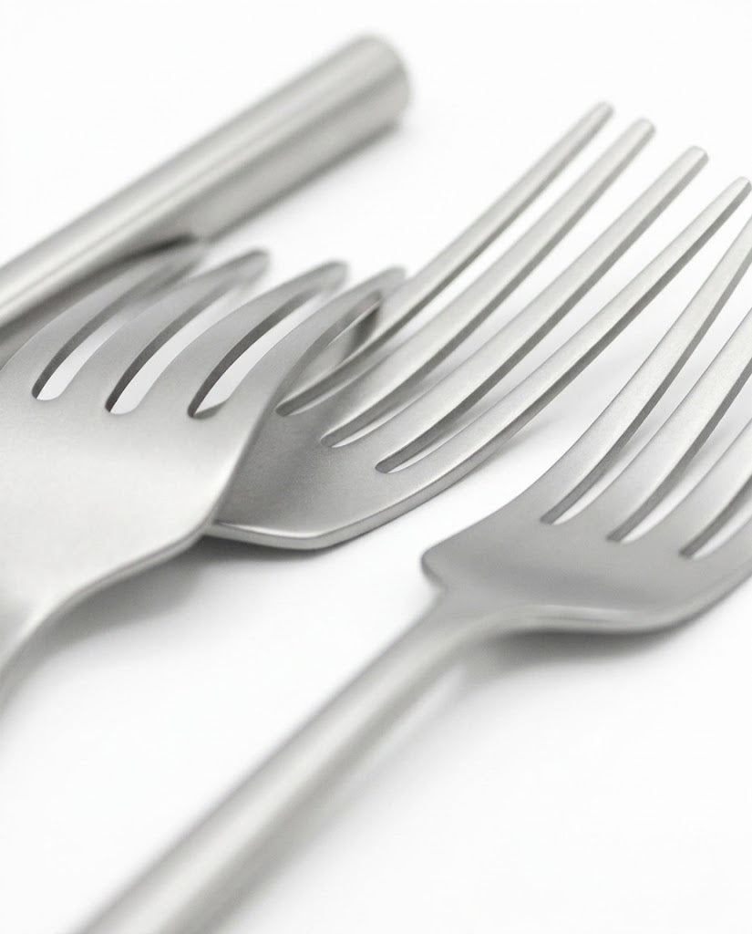 Stainless Steel Fork with Round Handle Set of 4