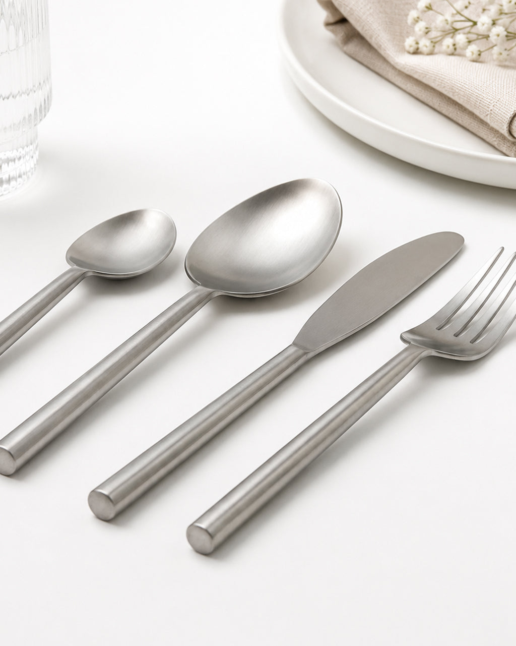 Stainless Steel Spoon with Round Handle Set of 4
