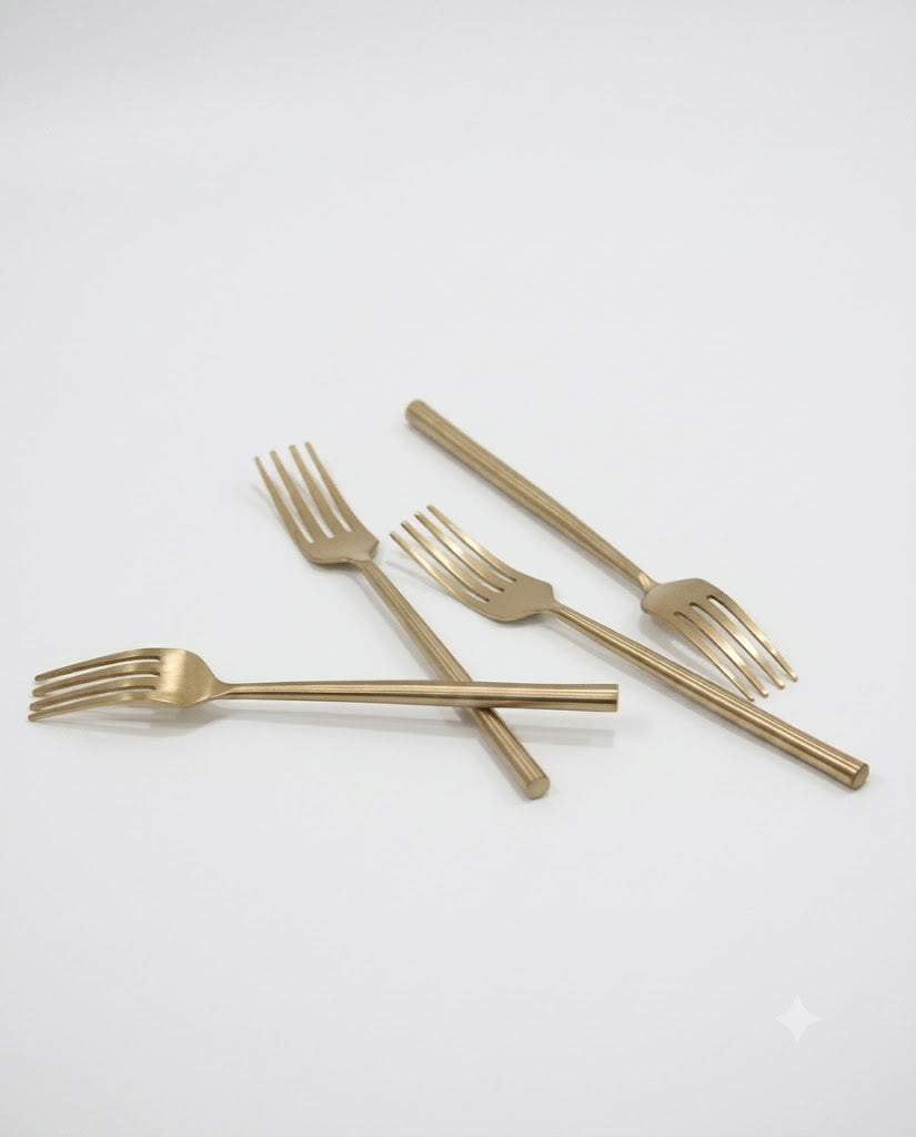 Stainless Steel Fork with Round Handle Set of 4
