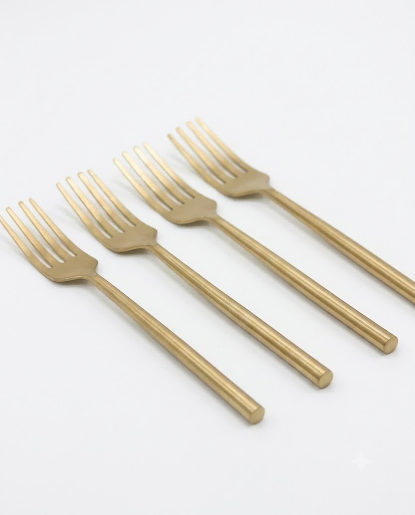 Stainless Steel Fork with Round Handle Set of 4