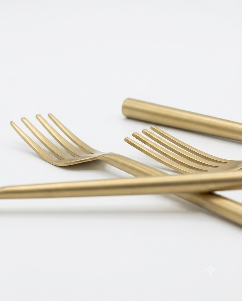 Stainless Steel Fork with Round Handle Set of 4