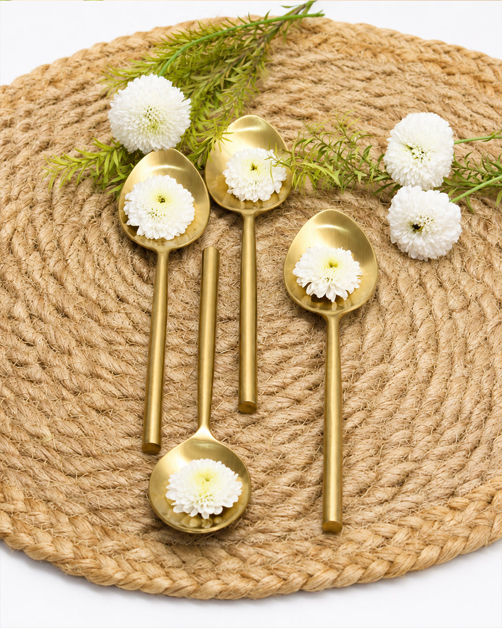 Stainless Steel Spoon with Round Handle Set of 4