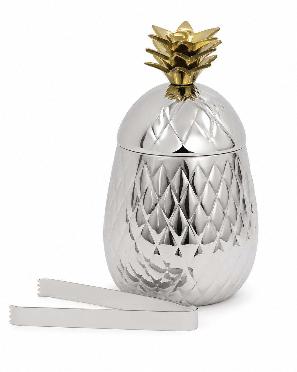 Pineapple Double Walled Ice Bucket with Tongs