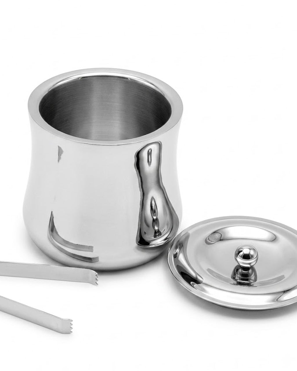 Cylindrical Double Walled Ice Bucket with Tongs