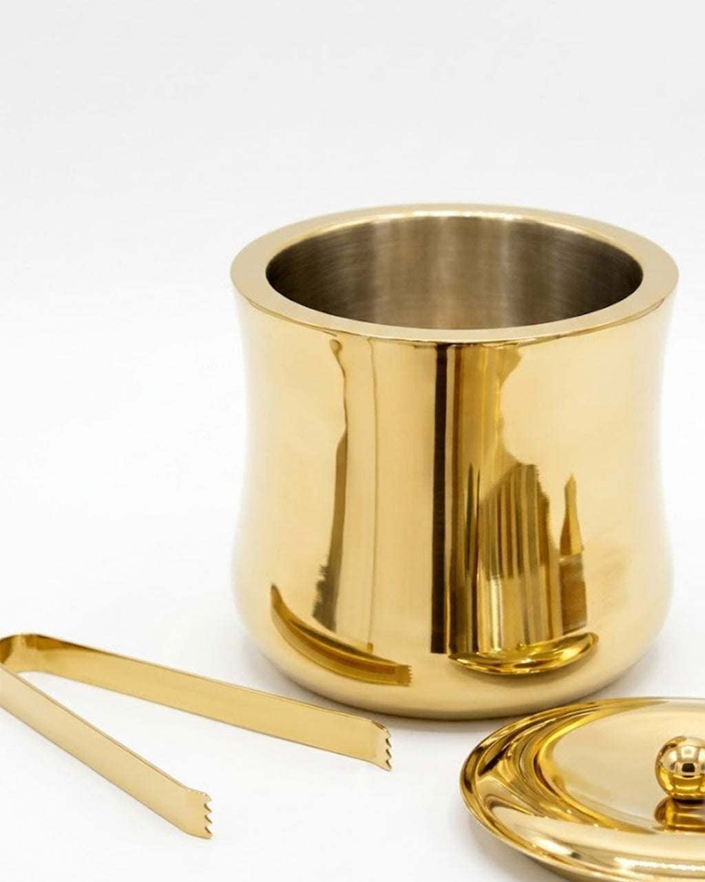 Cylindrical Double Walled Ice Bucket with Tongs