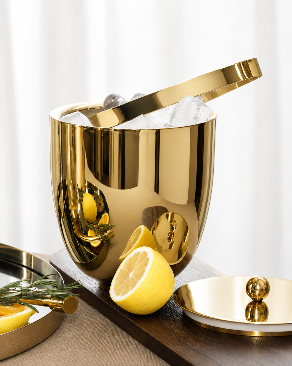 Double Walled Ice Bucket with Tongs