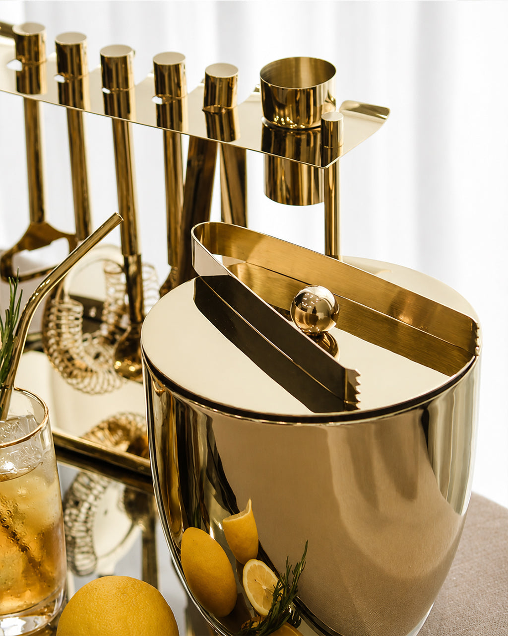 Double Walled Ice Bucket with Tongs