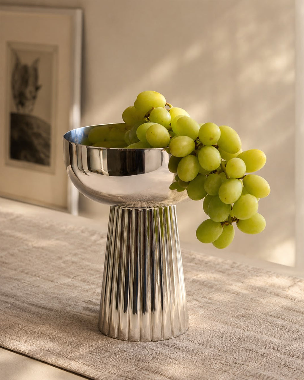 Footed Bowl Ribbed Tall
