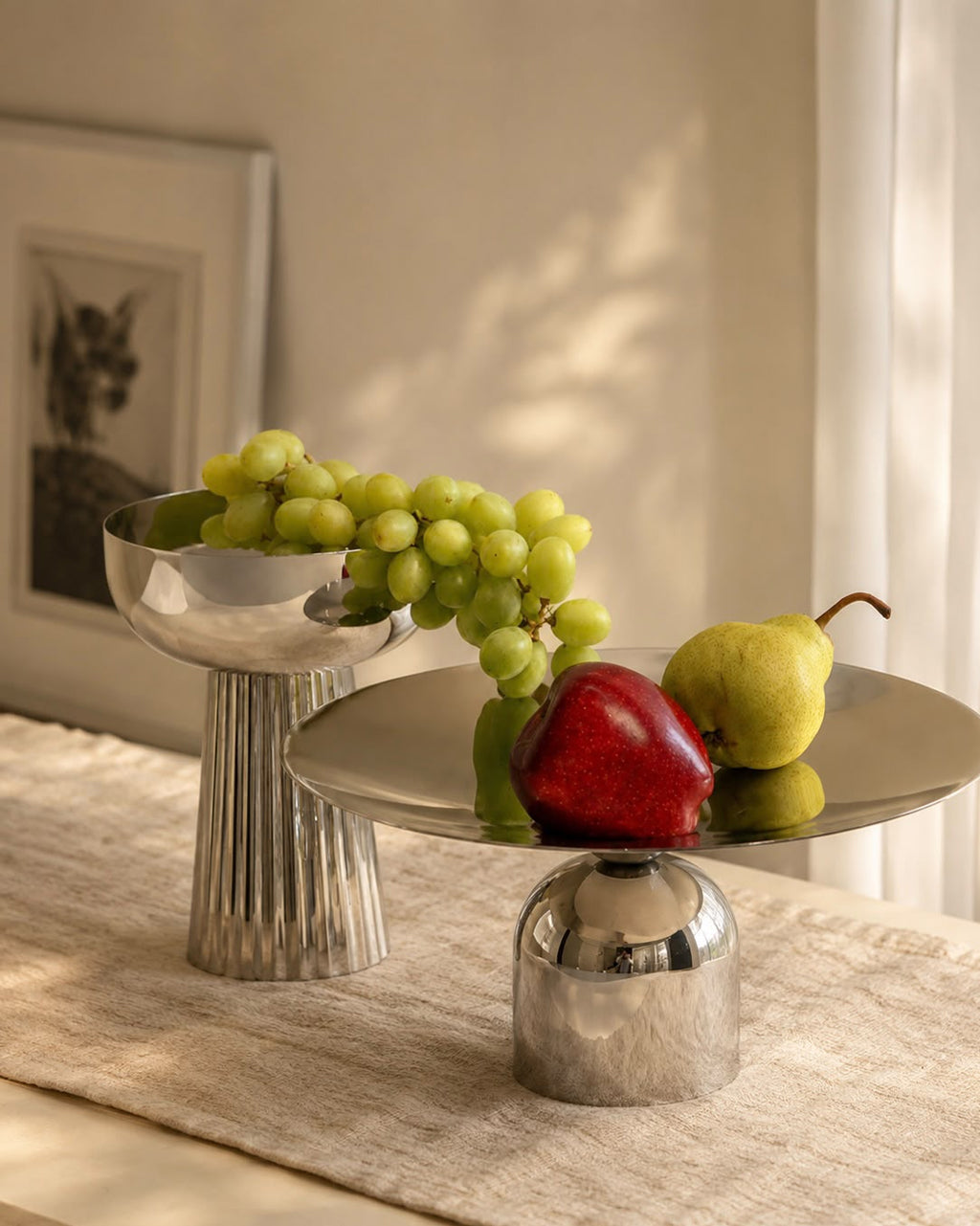 Footed Bowl Ribbed Tall