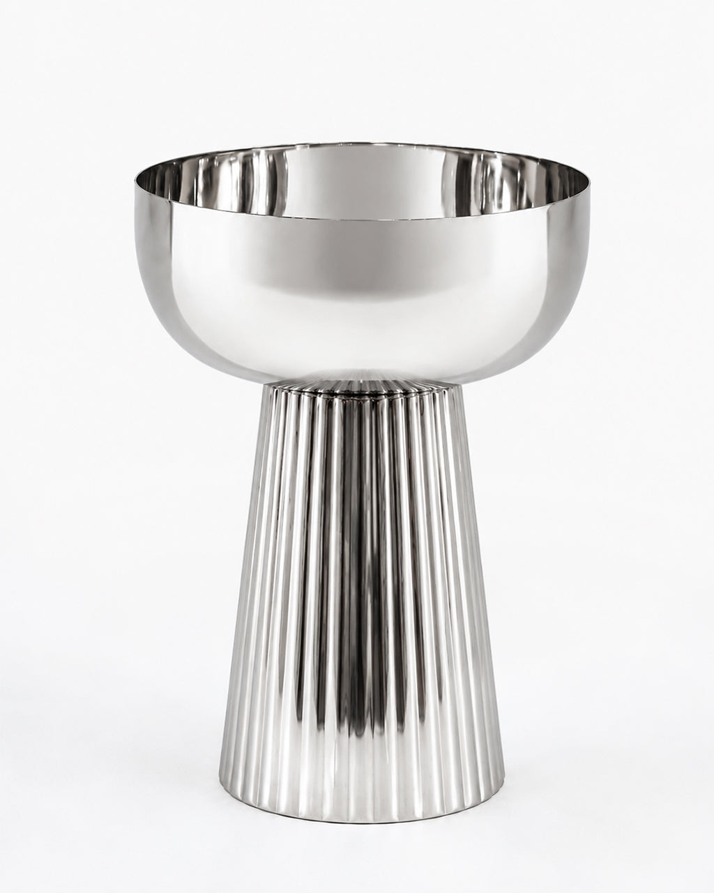 Footed Bowl Ribbed Tall