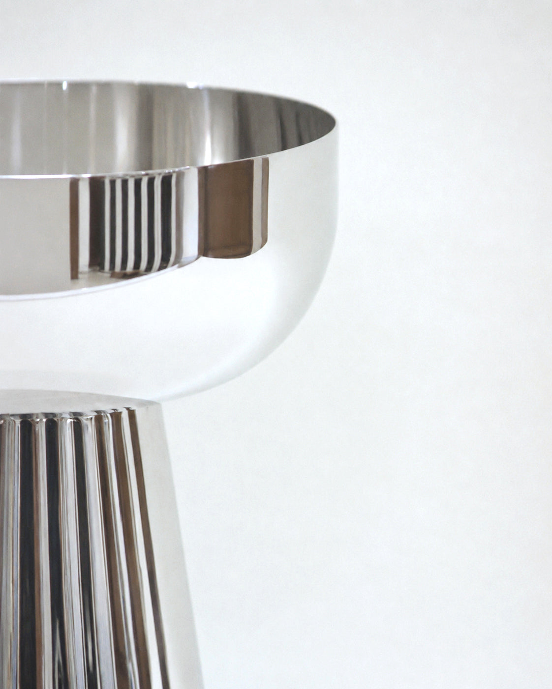 Footed Bowl Ribbed Tall