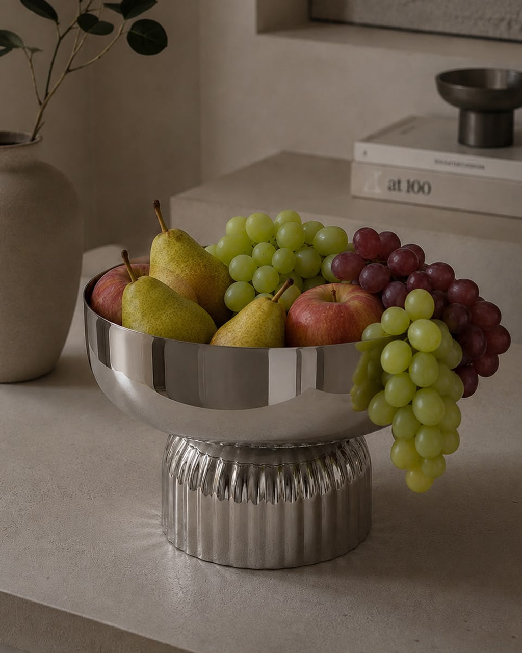 Footed Big Bowl Ribbed