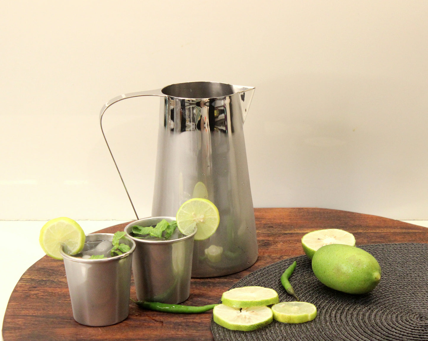 Stainless Steel Carafe with Tumblers