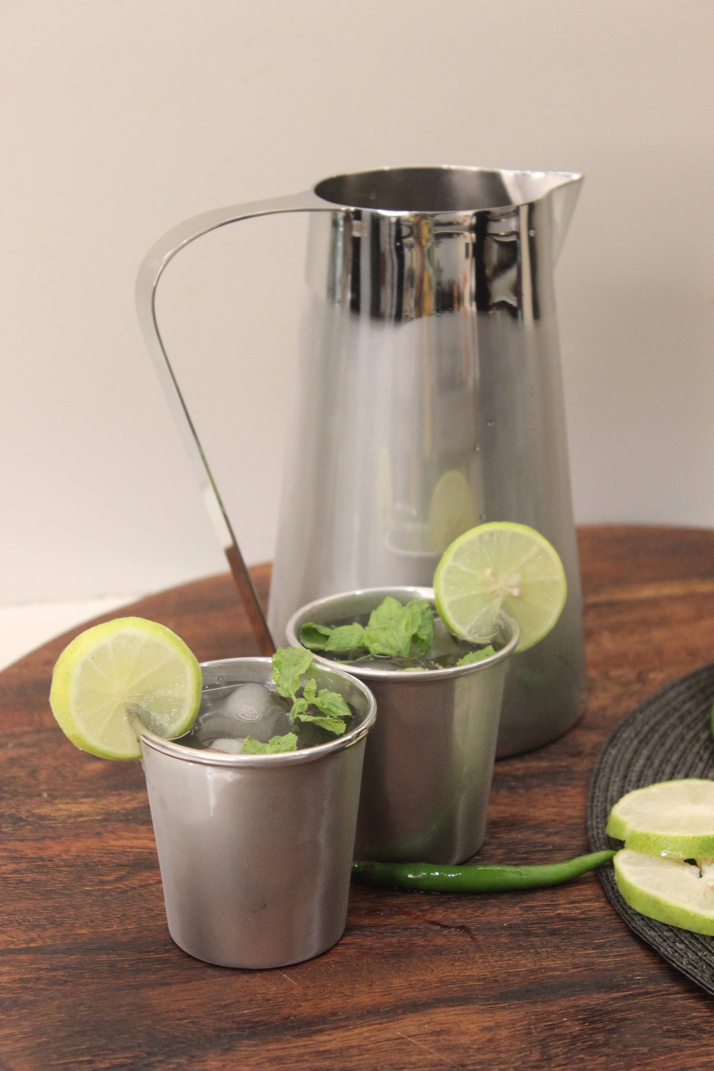 Stainless Steel Carafe with Tumblers