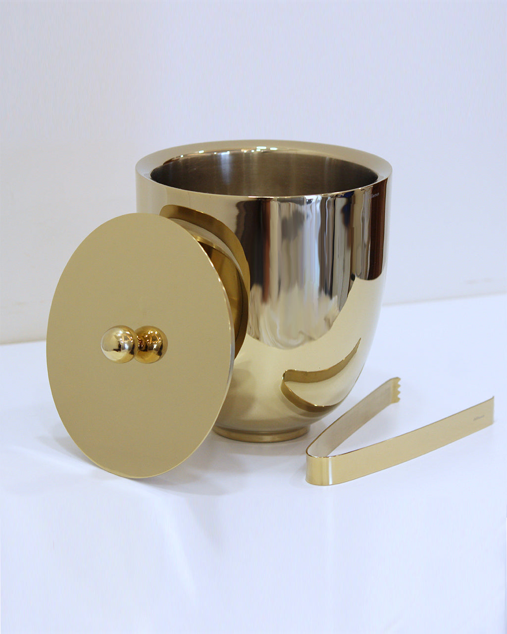 Double Walled Ice Bucket with Tongs