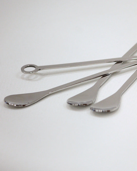 Flate stainless steel spoon stirrer . 