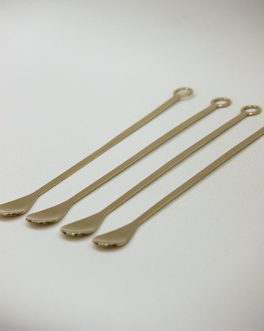 Flat-Design Drink Stirrer with Long-Handle Spoon – Set of 4 