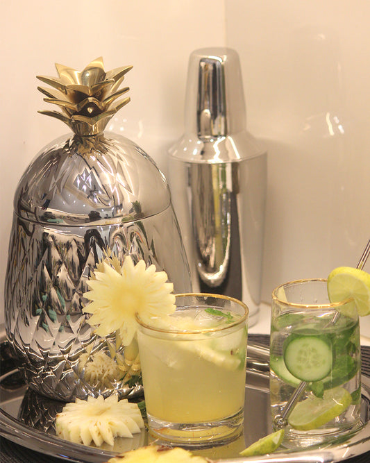 Pineapple Double Walled Ice Bucket with Tongs