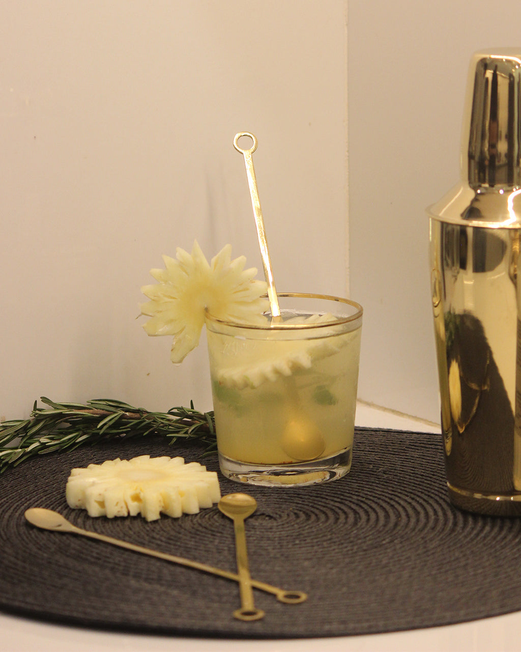 Flat Drink Stirrer With Spoon- Set of 4