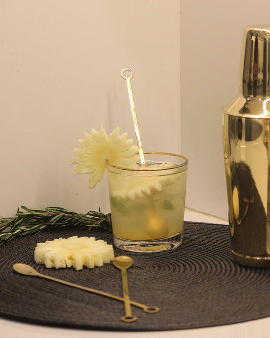 Flat Drink Stirrer With Spoon- Set of 4