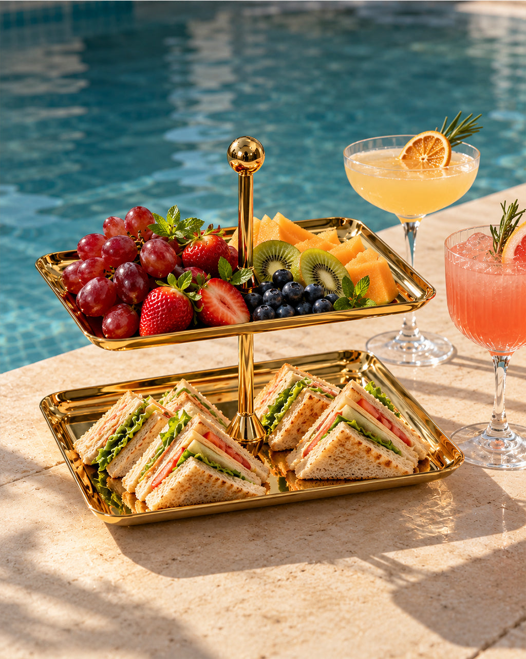 Rectangular 2-Tier Cake Plate